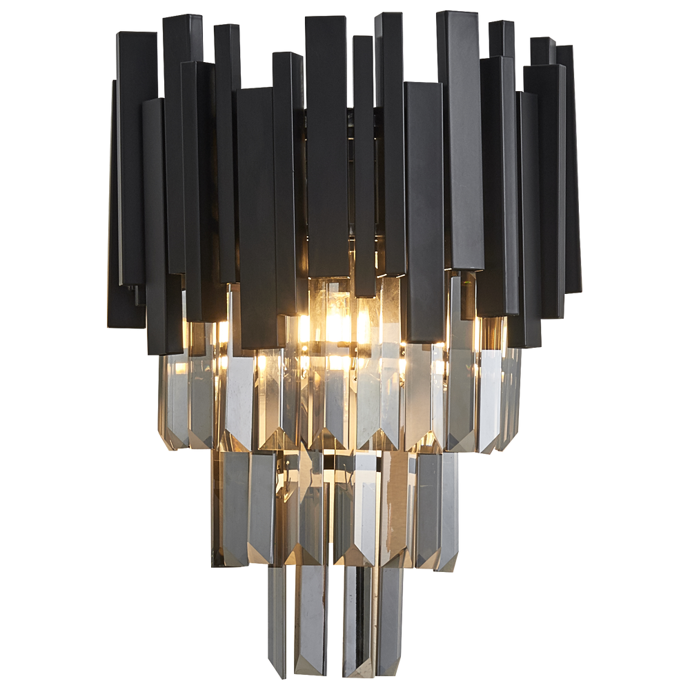 COLGANTE NEGRO CON CAIRELES FUME 2XE14 24X34X15CM